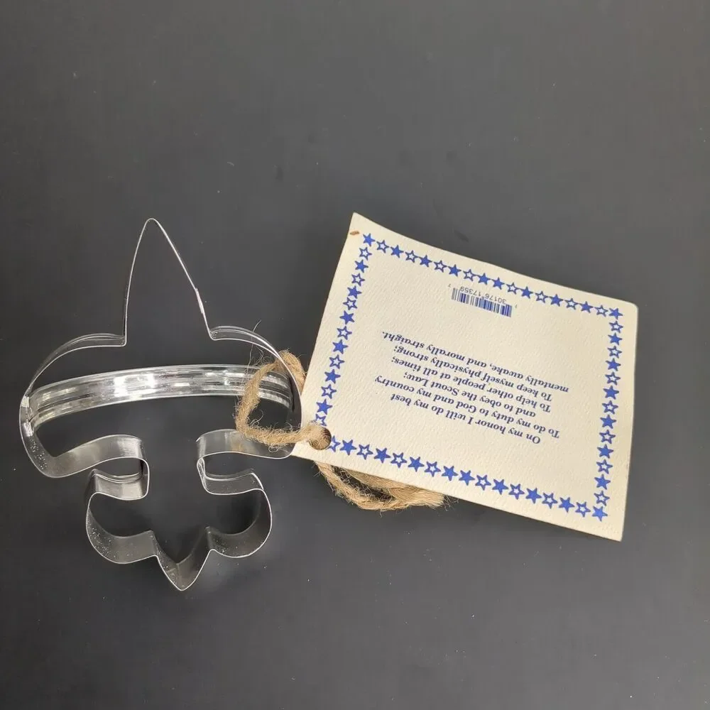 New Boy Scout Emblem Metal Cookie Cutter With Handle And Recipe Fleur De Lis